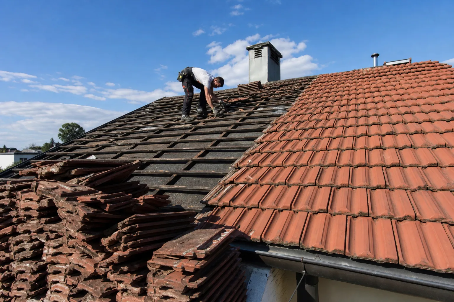 Weathered tile roof on a Blue Mountains home being assessed for restoration or replacement